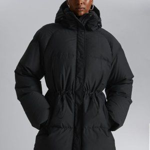 & stories oversized hooded puffer jacket